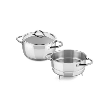Zdjęcie Wyjątkowy włoski garnek do gotowania warzyw na parze ze stali nierdzewnej