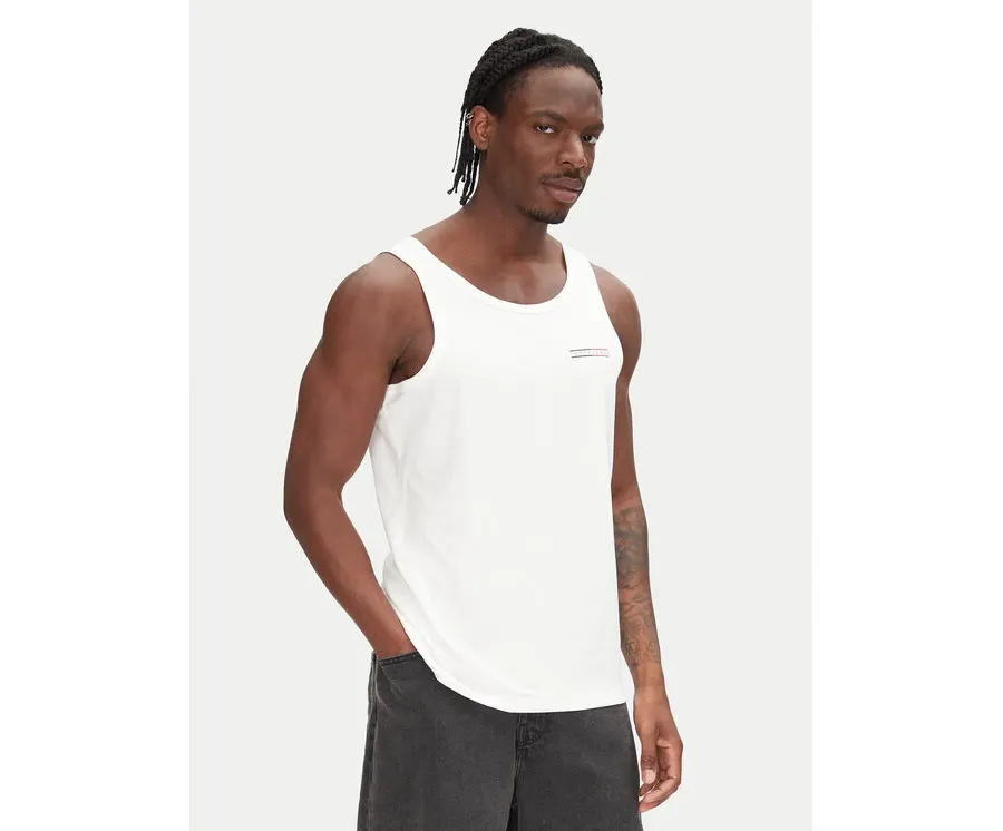 obrazek 1 Tommy Jeans Tank top Entry Graphic DM0DM20790 Écru Slim Fit