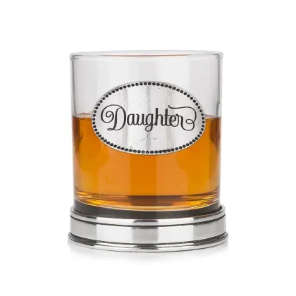 Zdjęcie Szklanka do whisky z monogramem z napisem „Córka” – stylowy prezent dla córki