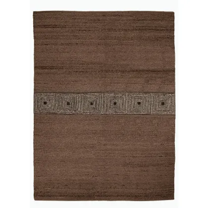 Zdjęcie Wełniany geometryczny dywan w kolorze brązowym - Sartori Rugs