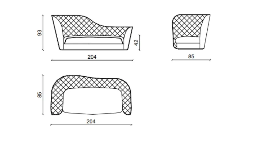 obrazek 4 Nowoczesna sofa capitonné z litego drewno jodłowego - Ulivi Salotti