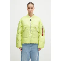 Zdjęcie Alpha Industries kurtka damska kolor zielony zimowa oversize 148004