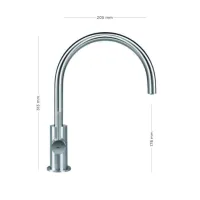 Picture A unique single-hole tap with a swivel spout, available in matte stainless steel