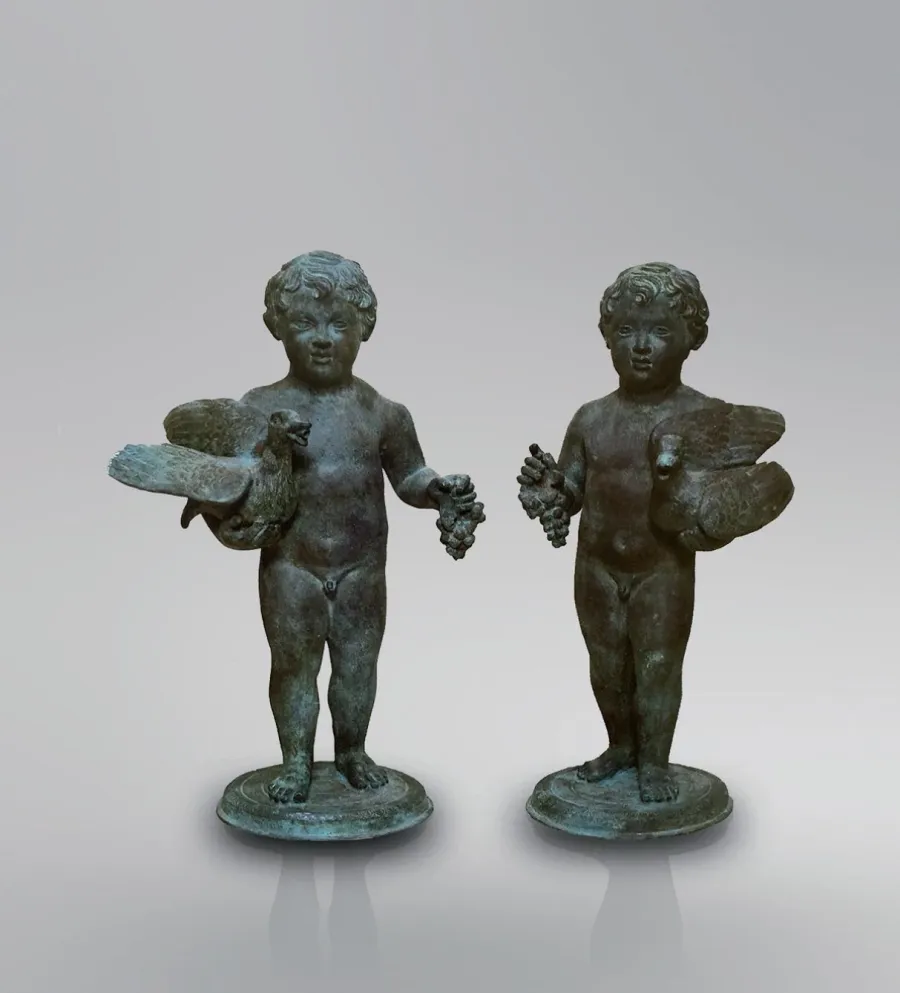 obrazek 1 Rzeźby z brązu pary Putti z Domu Wettiuszów w Pompejach 2 sztuki - Fonderia Artistica Ruocco