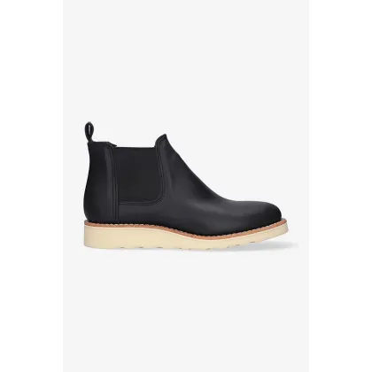Zdjęcie Red Wing sztyblety skórzane damskie kolor czarny na płaskim obcasie 3444.Classic-Black