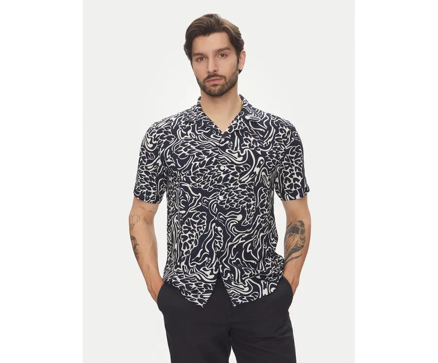 obrazek 1 Lindbergh Koszula 30-203717 Granatowy Relaxed Fit