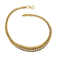 Picture Stylish Italian flat and shiny cobra mesh bracelet to wear