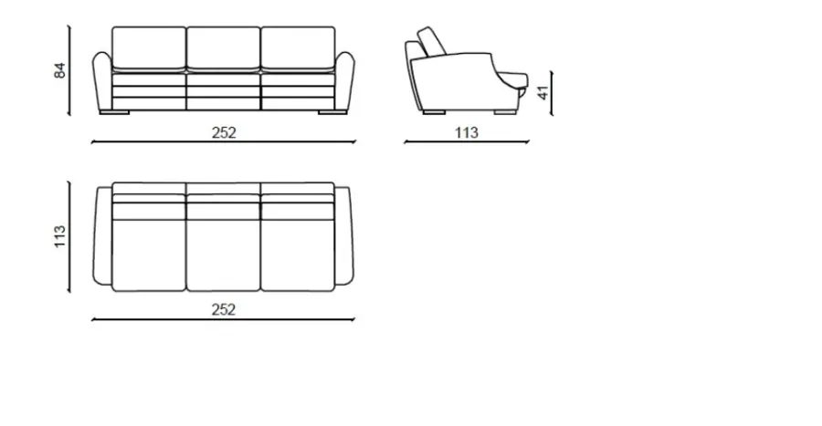 obrazek 3 Stylowa włoska 3 osobowa sofa do luksusowego salonu z litego drewna jodłowego - Ulivi Salotti