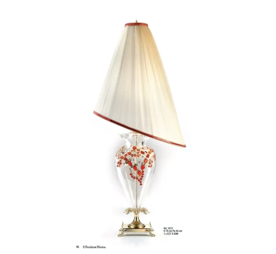 obrazek 1 Lampa z wazonem i czerwoną dekoracją ze ściętym kloszem – Il Paralume Marina
