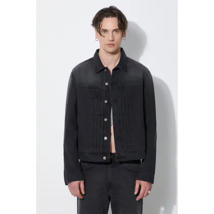 Zdjęcie 424 kurtka jeansowa Denim Truck Jacket męska kolor czarny przejściowa oversize FF4SMJ30AP-TE002.991