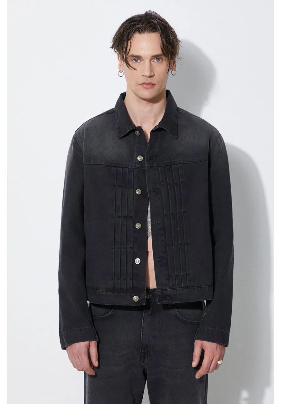 obrazek 1 424 kurtka jeansowa Denim Truck Jacket męska kolor czarny przejściowa oversize FF4SMJ30AP-TE002.991