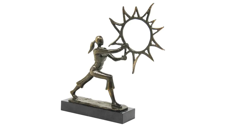 obrazek 1 Wspaniała statuetka z platerowanego brązu "Słoneczna strona" - idealny prezent z okazji jubileuszu