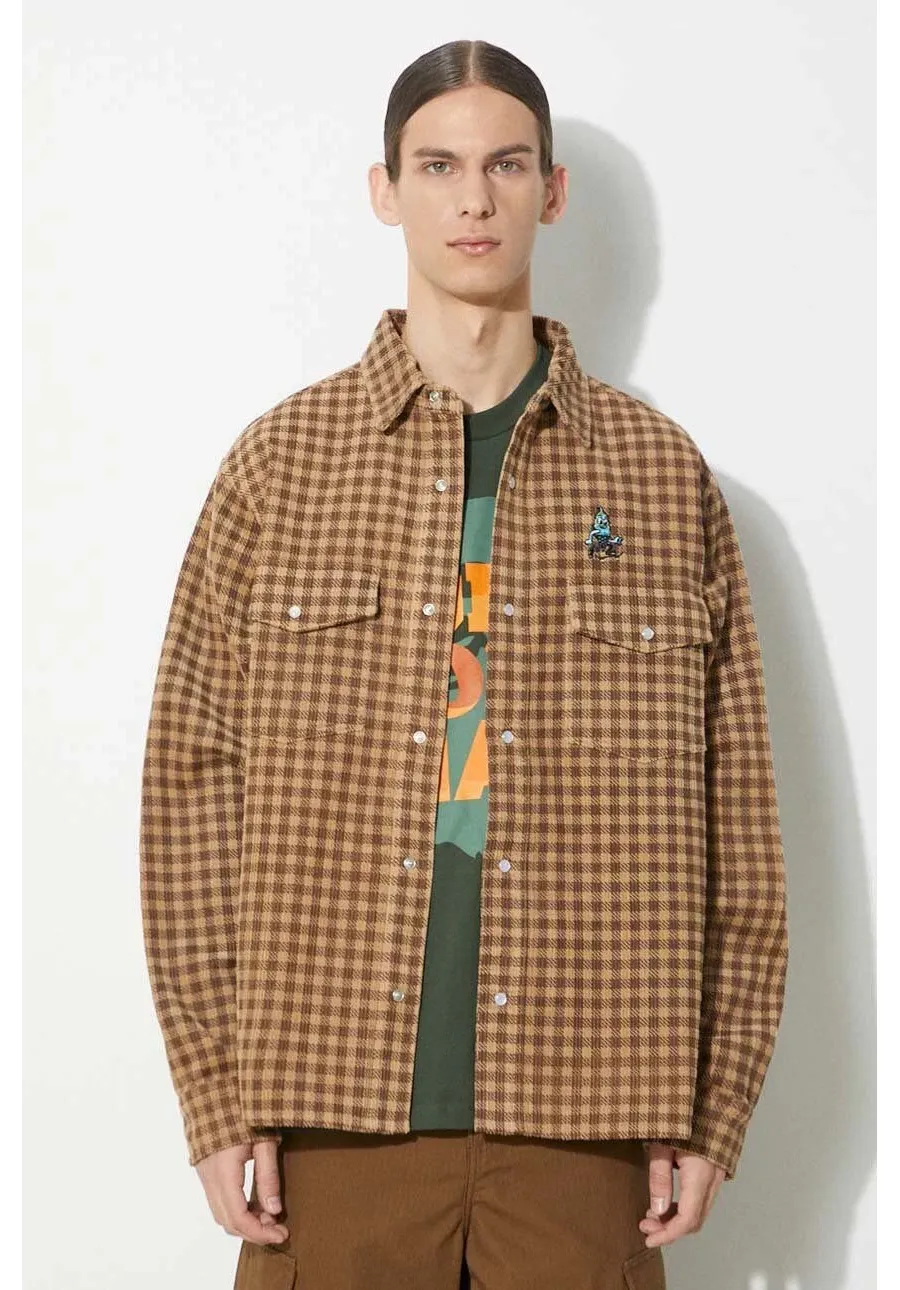 obrazek 1 ICECREAM kurtka koszulowa Corduroy Check kolor brązowy przejściowa IC24119