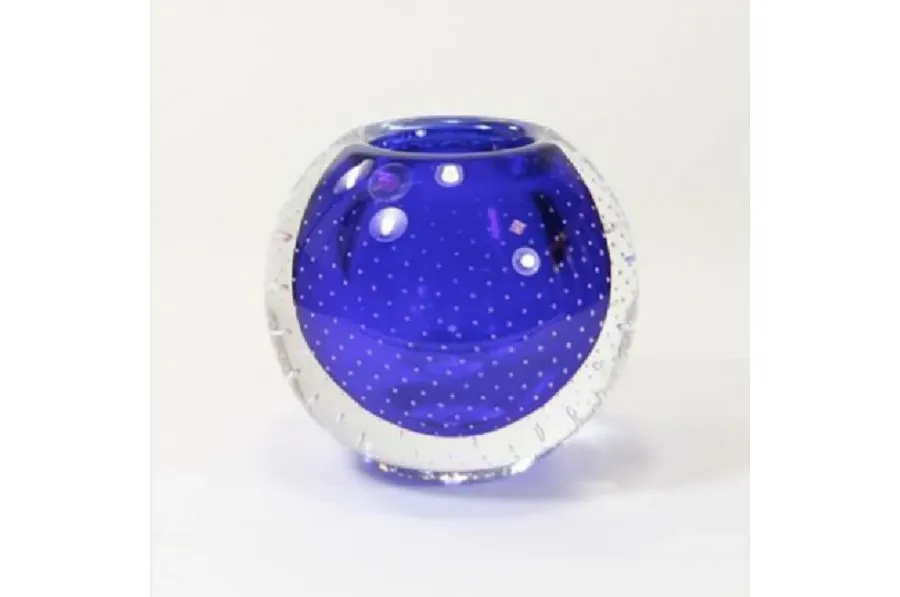 obrazek 1 Elegancki wypukły niebieski wazon - doskonały pomysł na prezent