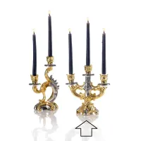 Picture Baroque decorative three-armed candlestick made of ceramics - Ceramiche ML