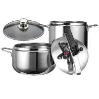 Zdjęcie Elegancki komplet szybkowarów ze stali nierdzewnej