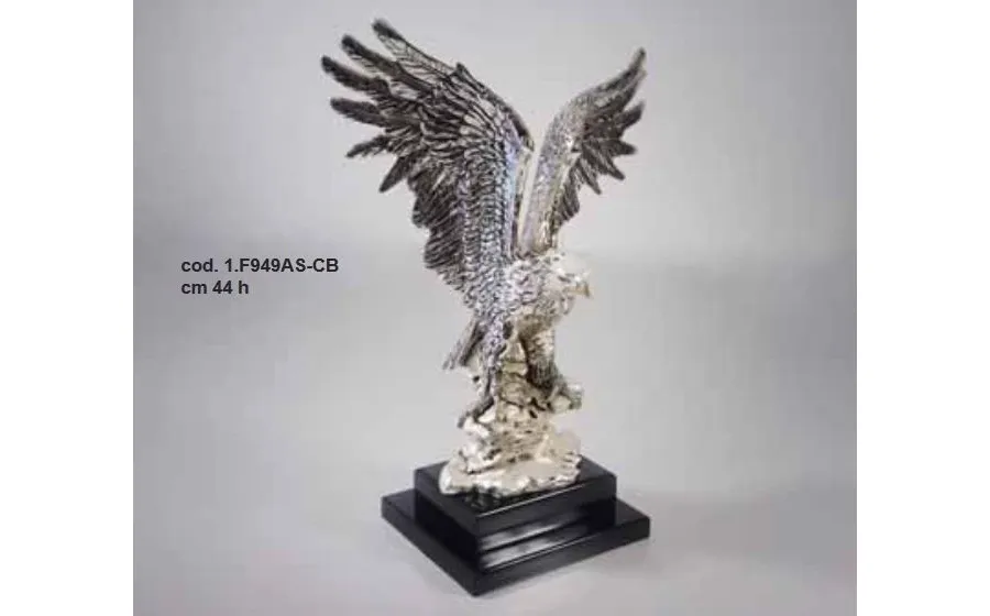 obrazek 1 Elegancki posrebrzany model dekoracyjny - orzeł z podniesionymi skrzydłami - ArtBe