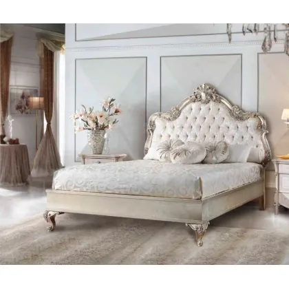 Zdjęcie Stylowe łóżko Vivaldi 160x200cm srebrna rama z capitonnè - Casa + 39