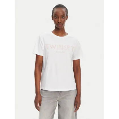 Zdjęcie TWINSET T-Shirt 251TT2042 Biały Regular Fit