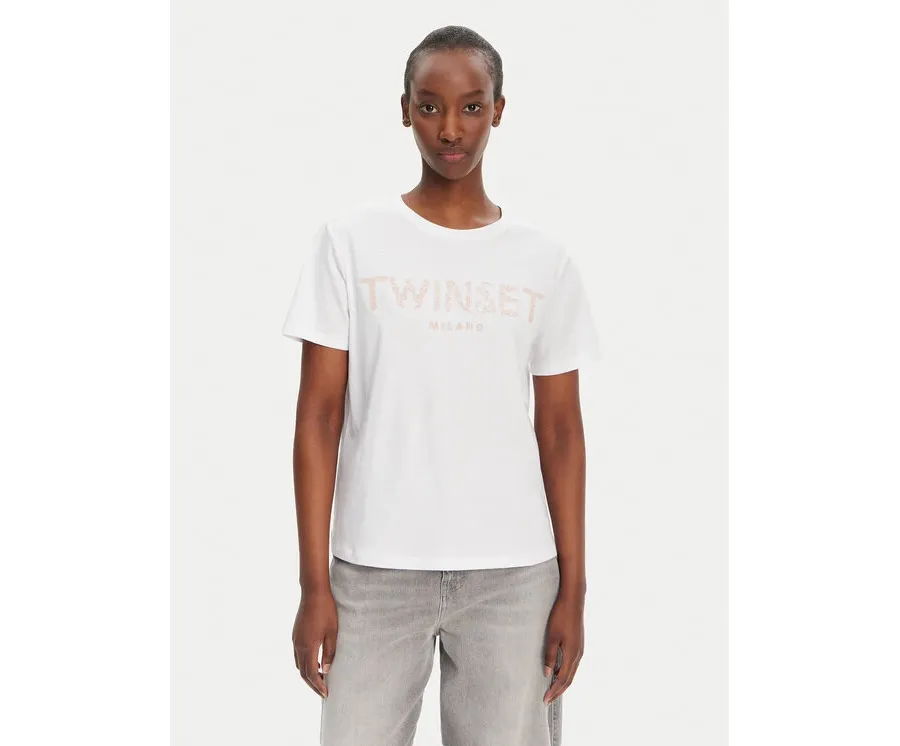 obrazek 1 TWINSET T-Shirt 251TT2042 Biały Regular Fit