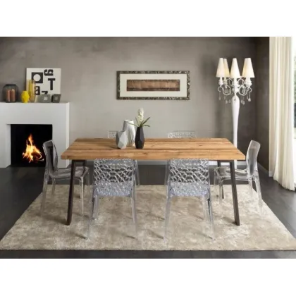 Zdjęcie Piękny, włoski stół jadalniany z żelaznymi nogami - Zanini