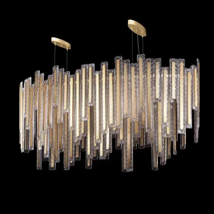 Zdjęcie Piękny szklany żyrandol do salonu - ręcznie wykonany ze szkła Murano