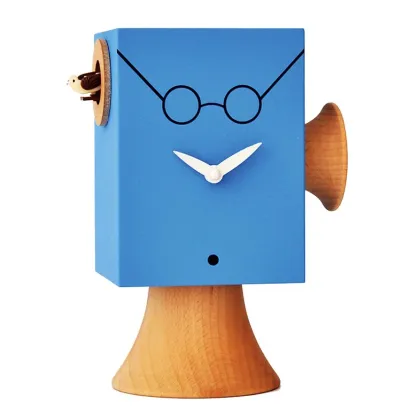 Zdjęcie Ozdobny zegar z kukułką na biurko - kolor niebieski