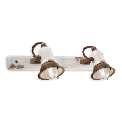 Zdjęcie Włoska lampa ścienna Loft z dwoma światłami w stylu retro