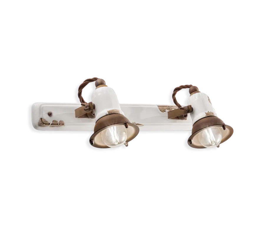 obrazek 1 Włoska lampa ścienna Loft z dwoma światłami w stylu retro