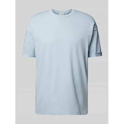 Zdjęcie T-shirt z prążkowanym, okrągłym dekoltem model ‘THILO’