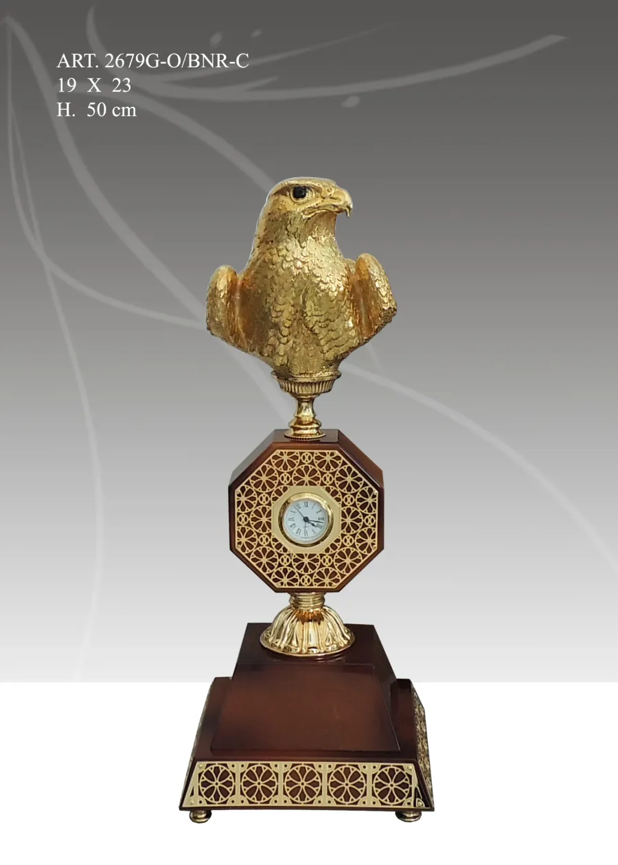 obrazek 1 Pozłacane popiersie orła z zegarem