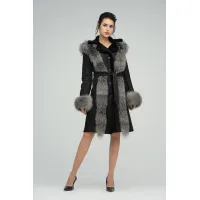 Picture Exclusive women's clothing - lambskin and fox fur coat