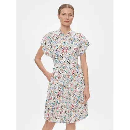 Zdjęcie Tommy Hilfiger Sukienka koszulowa Amd Pleated Ss Knee WW0WW42444 Biały Regular Fit