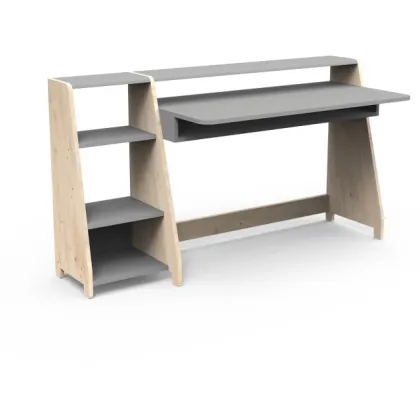 Zdjęcie Duże biurko z półkami - lite drewno ASYMETRY - MONTESSORI - Mathy by Bols