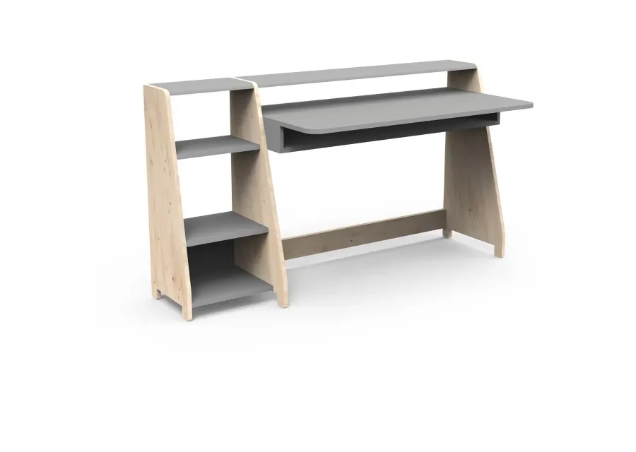 obrazek 1 Duże biurko z półkami - lite drewno ASYMETRY - MONTESSORI - Mathy by Bols