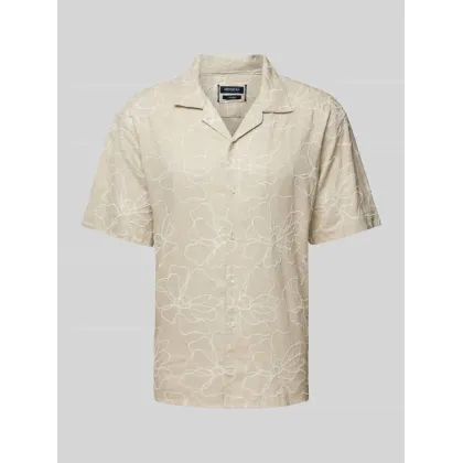 Zdjęcie Koszula lniana o kroju regular fit z wyhaftowanym motywem