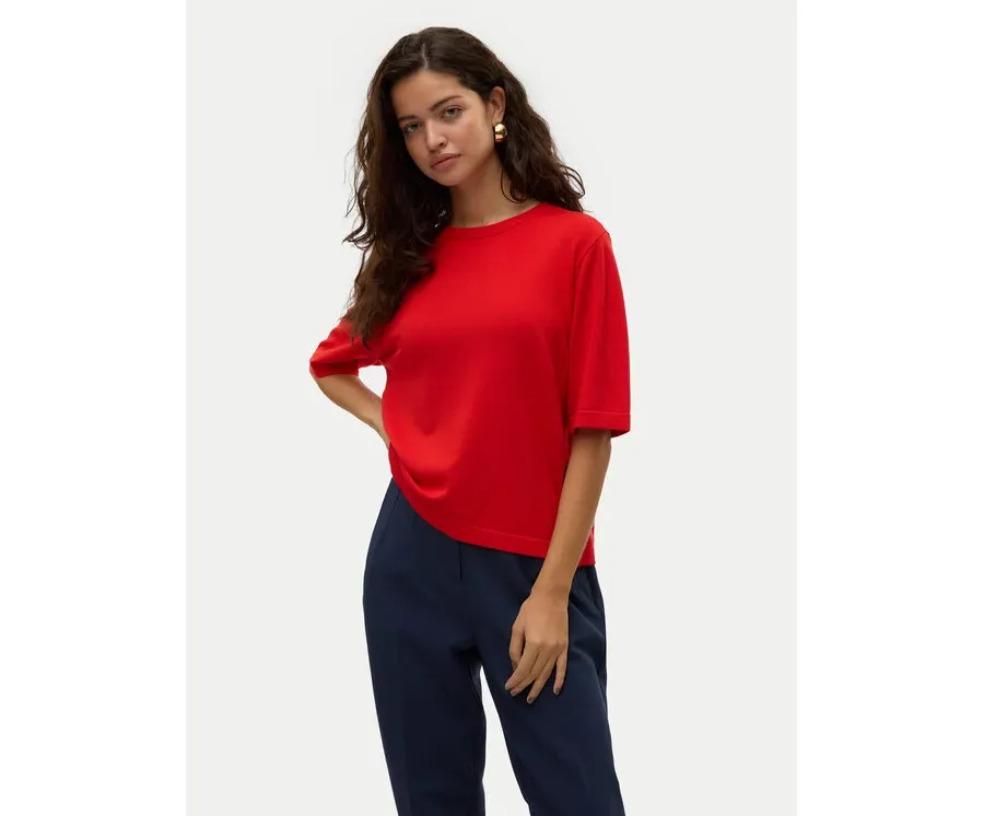 obrazek 1 Vero Moda Sweter Silje 10320460 Czerwony Oversize