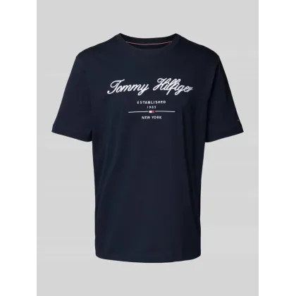 Zdjęcie Tommy Hilfiger T-Shirt Script Logo Tee MW0MW33691 Granatowy Regular Fit