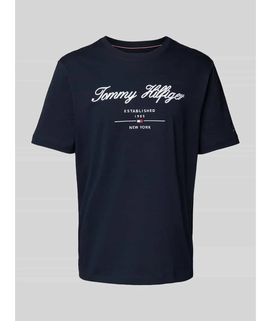 obrazek 1 Tommy Hilfiger T-Shirt Script Logo Tee MW0MW33691 Granatowy Regular Fit