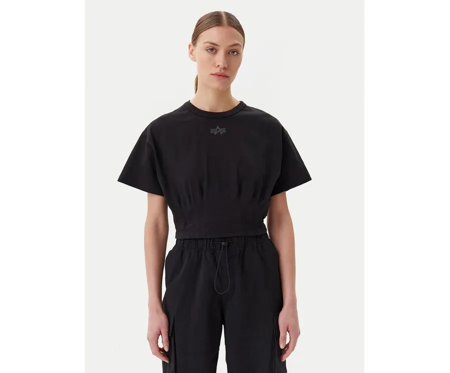 obrazek 1 Alpha Industries T-Shirt Waisted 148070 Czarny Regular Fit