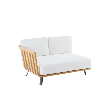 Zdjęcie Sofa – moduł prawy wykonany z drewna tekowego do ogrodu i na taras
