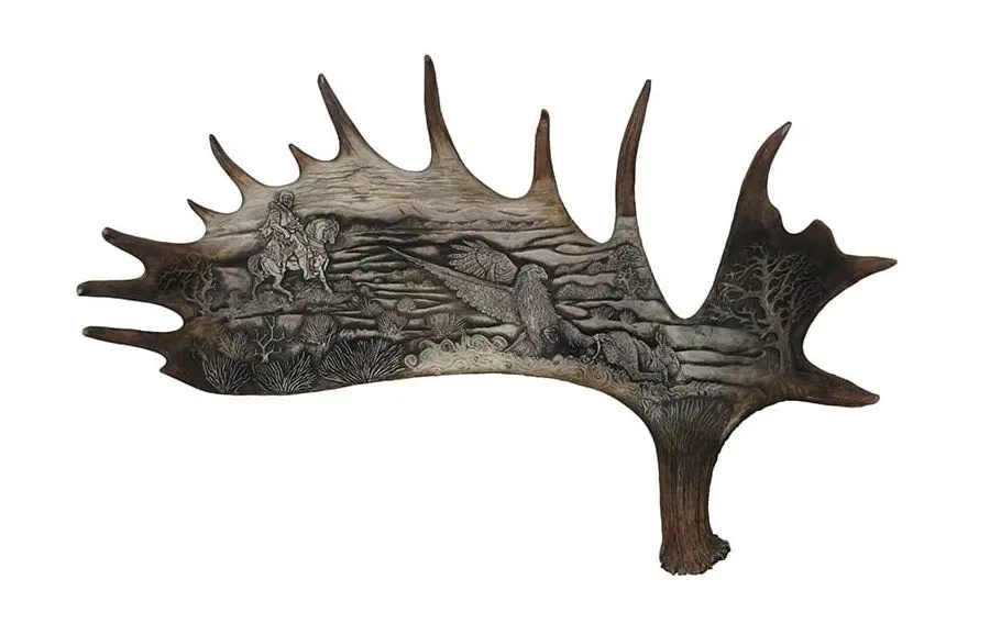 obrazek 1 Ekskluzywny grawerunek głęboki w łopacie łosia - produkt myśliwski