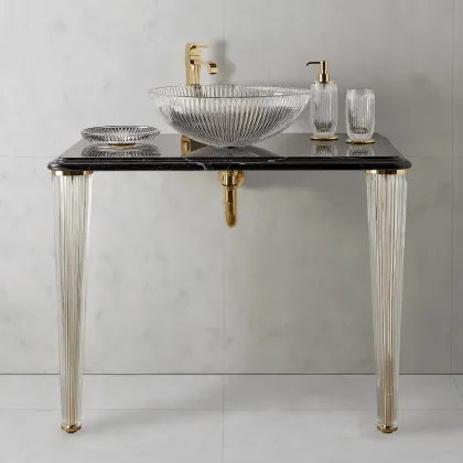 Picture Luxurious console with marble top and washbasin – 3SC
