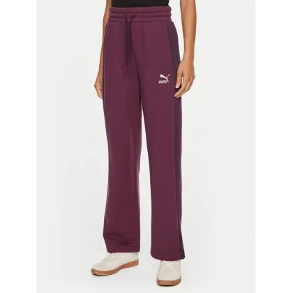 Zdjęcie Puma Spodnie dresowe T7 High Waist Track 626798 44 Bordowy Regular Fit