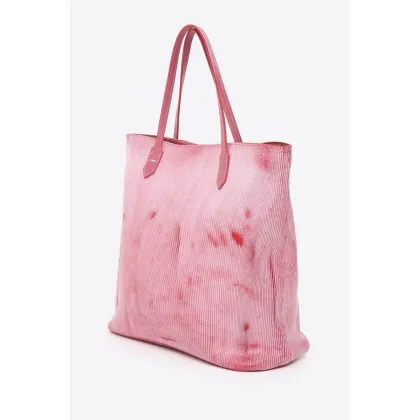 Zdjęcie Oryginalna skórzana shopperka w kolorze różowym - Terrida