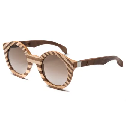 Zdjęcie Drewniane, damskie okulary w paski - Legno Light