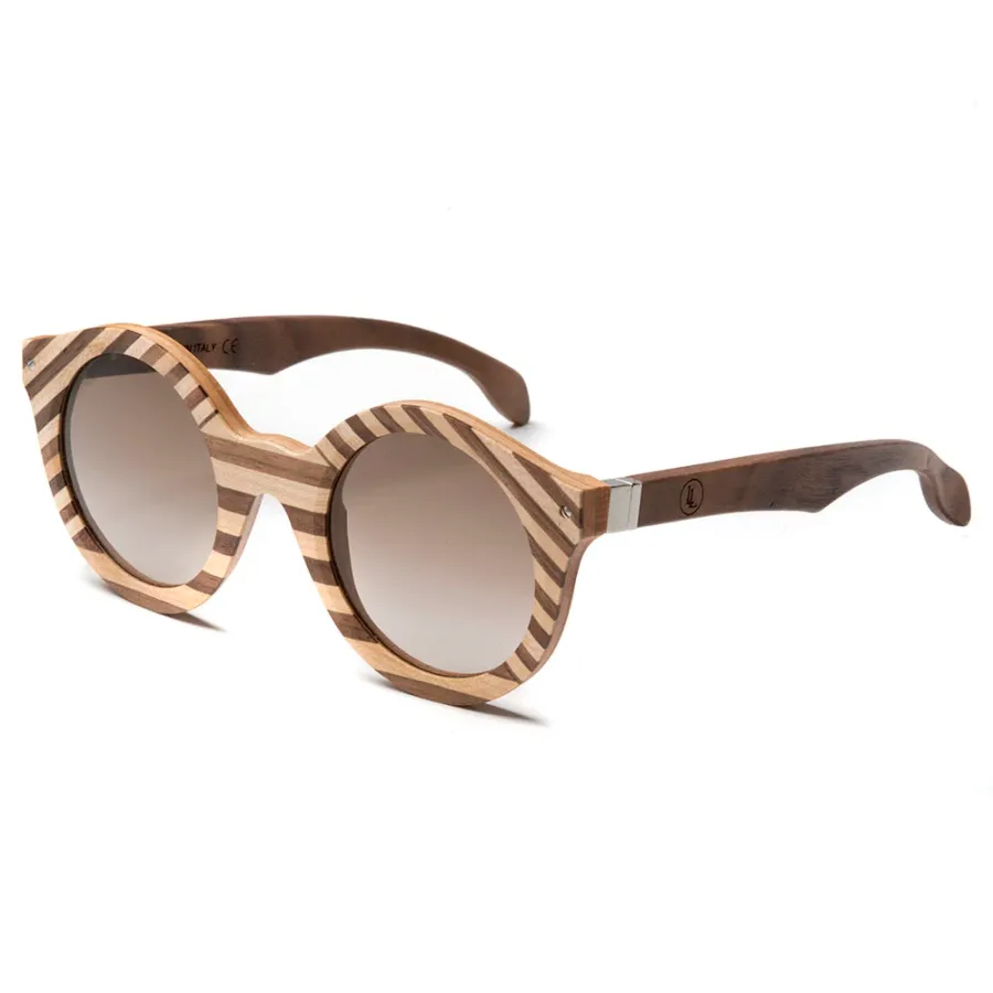 obrazek 1 Drewniane, damskie okulary w paski - Legno Light
