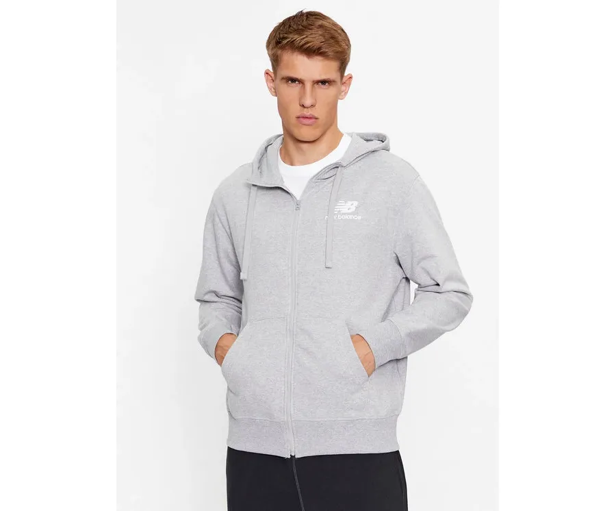 obrazek 1 New Balance Bluza Essentials Stacked Logo French Terry Jacket MJ31536 Szary Regular Fit