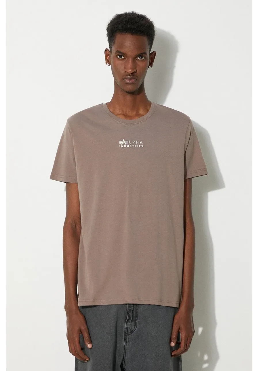 obrazek 1 Alpha Industries t-shirt bawełniany kolor szary z nadrukiem 118529.628-SZARY