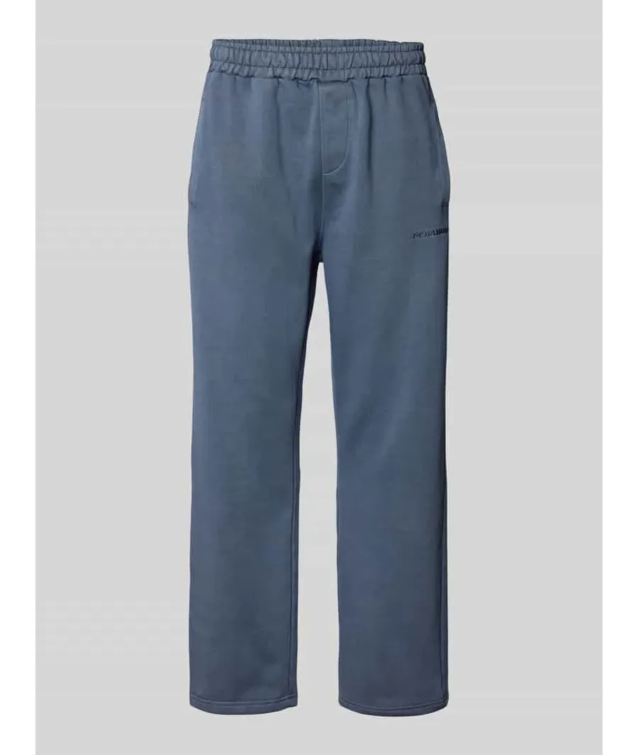 obrazek 1 Spodnie dresowe z szeroką nogawką i wyhaftowanym logo